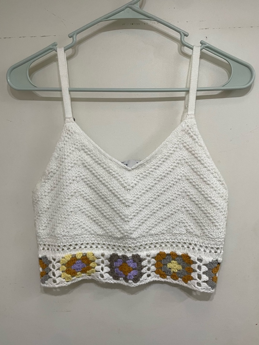 Boho festival hippie crochet crop top Hollister XS Cotton